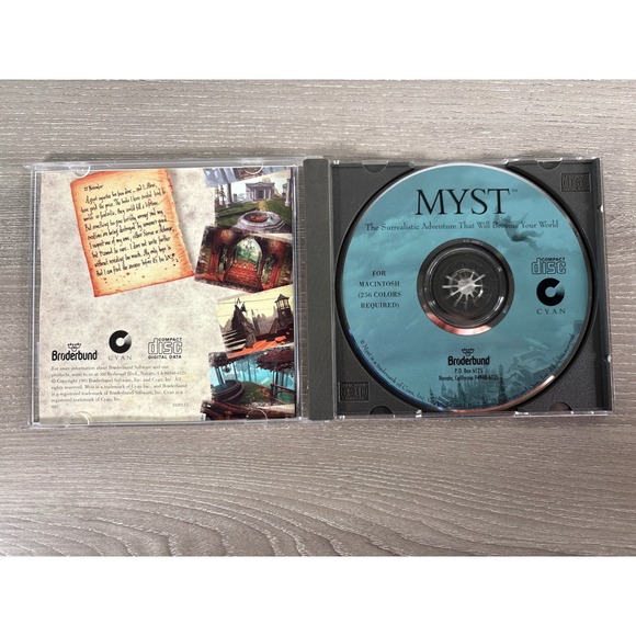 Myst Macintosh CD-ROM Game Vintage 1993 Broderbund Cyan Puzzle Adventure Manual - Picture 3 of 3